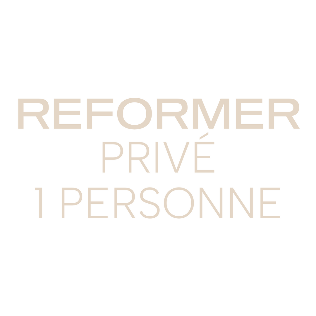 Reformer Privé 1 Personne